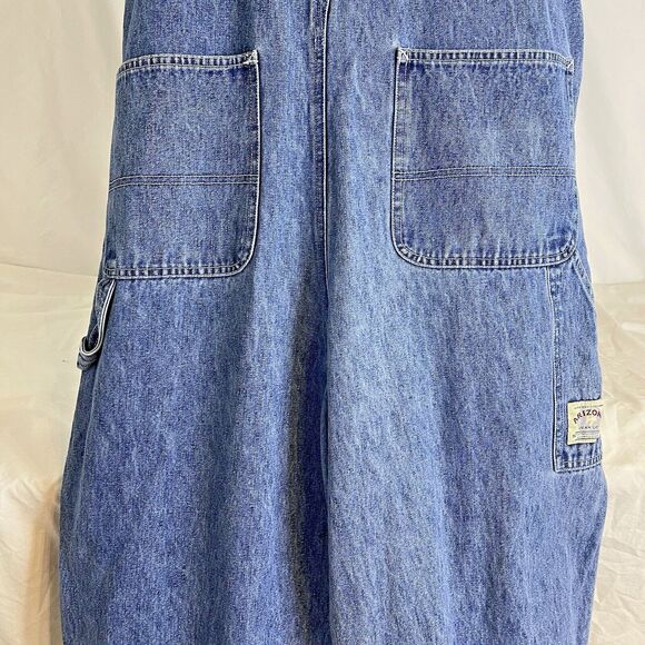 ARIZONA ORIGINAL PREMIUM JEAN CO MENS OVERALLS LARGE BLUE 100% COTTON DENIM BIBS - Picture 8 of 14